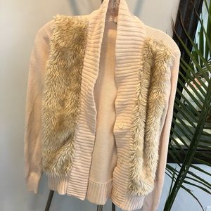 Calvin Klein light beige fur jacket